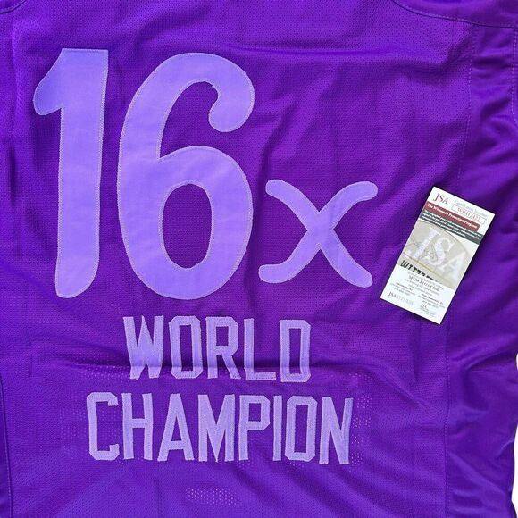 Ric Flair Signed Autographed Custom Purple Stats Jersey JSA WWF Pro Wrestling - Picture 3 of 8